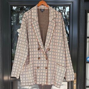 Abbott Elementary Plaid Double-Breasted Women's Jacket NWT